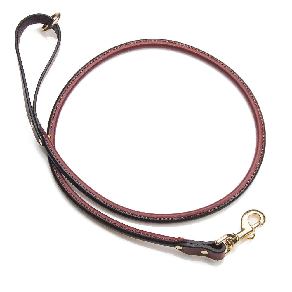 Leather Snap Leash - Chestnut (Rolled & Standard)