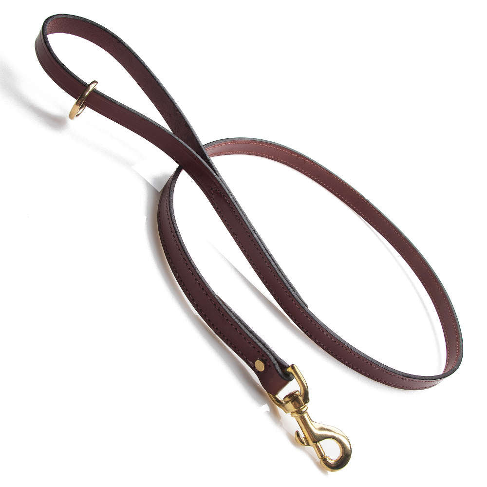Leather Snap Leash - Chestnut (Rolled & Standard)